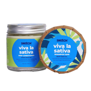 Vanity Wagon | Buy The Switch Fix Reparative & Restorative Viva La Sativa Shampoo Bar and Deep Conditioner for Damaged Hair